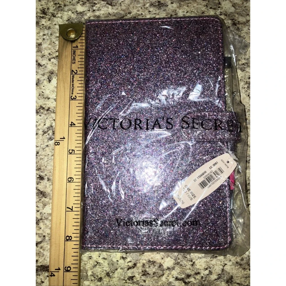 Victoria's Secret Limited‎ Edition Purple Glitter Notebook Journal Crystal Pen